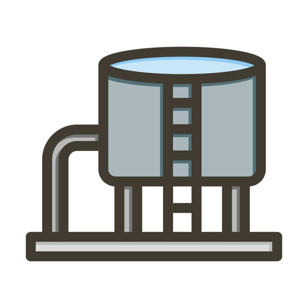Oil Tank Thick Line Filled Colors For Personal And Commercial Use. vector