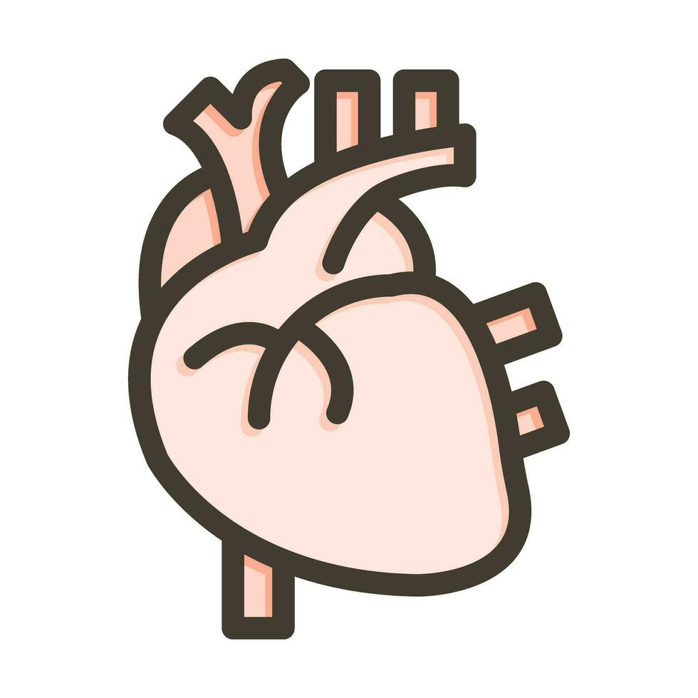 Heart Thick Line Filled Colors For Personal And Commercial Use. vector
