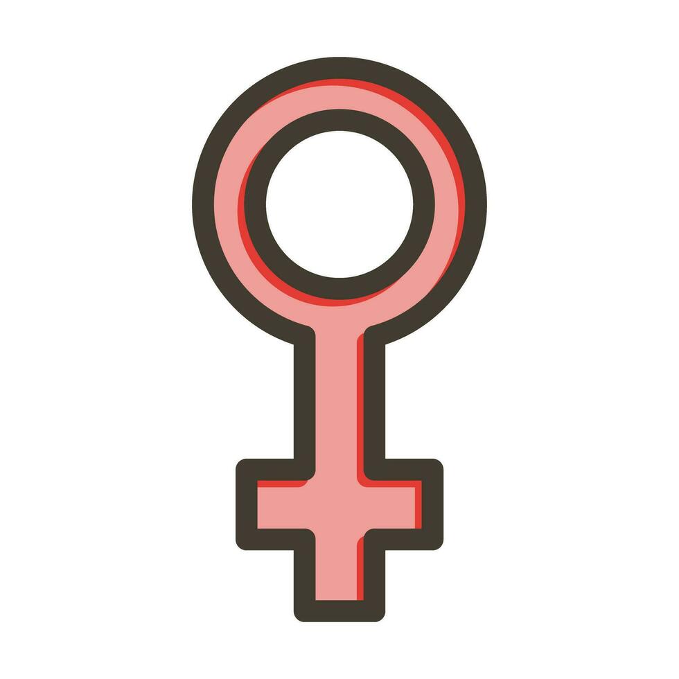 Female symbol Thick Line Filled Colors For Personal And Commercial Use. vector