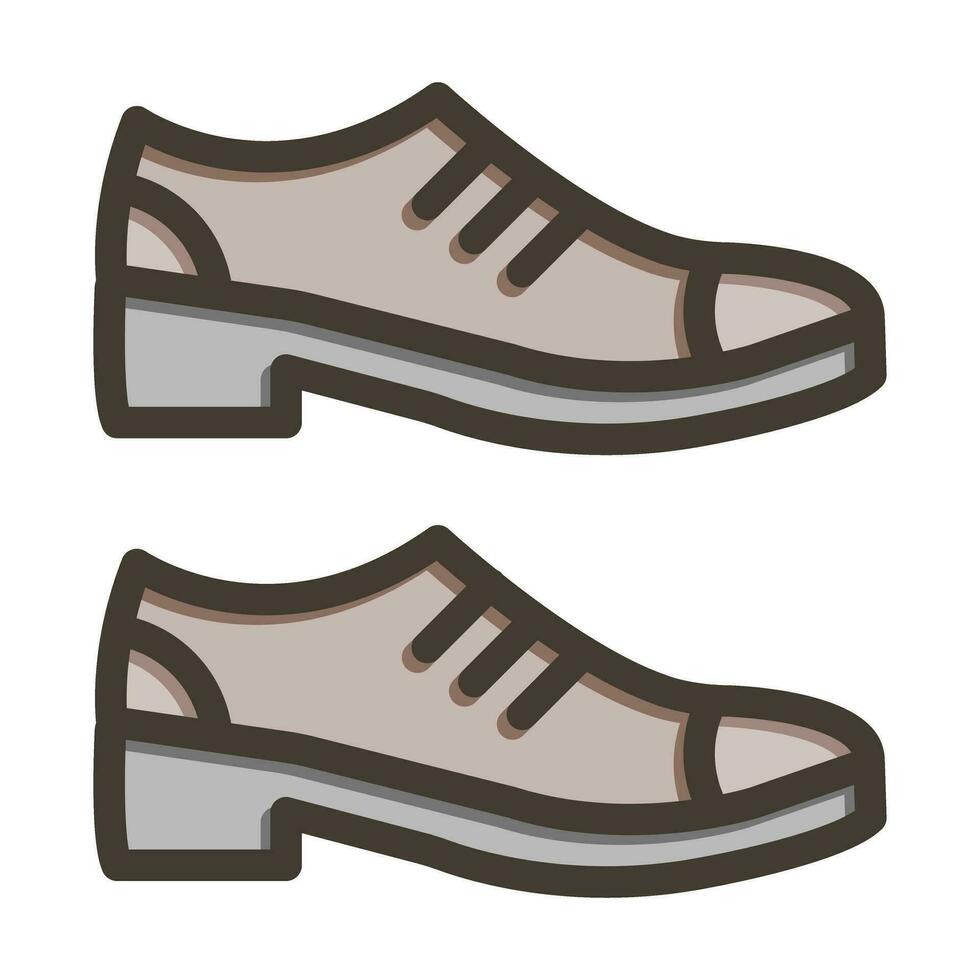 Formal Shoes Thick Line Filled Colors For Personal And Commercial Use. vector