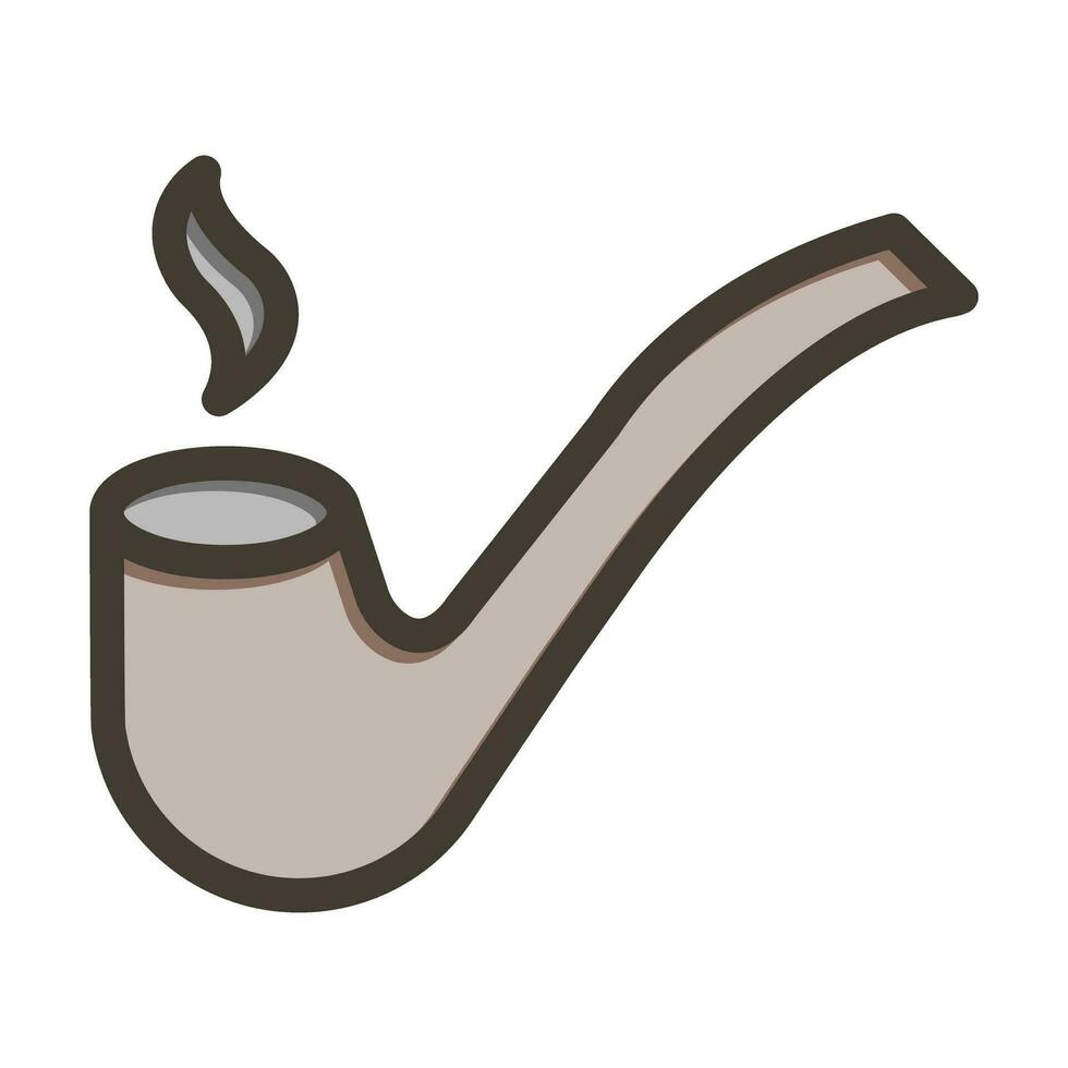 Smoking Pipe Thick Line Filled Colors For Personal And Commercial Use. vector