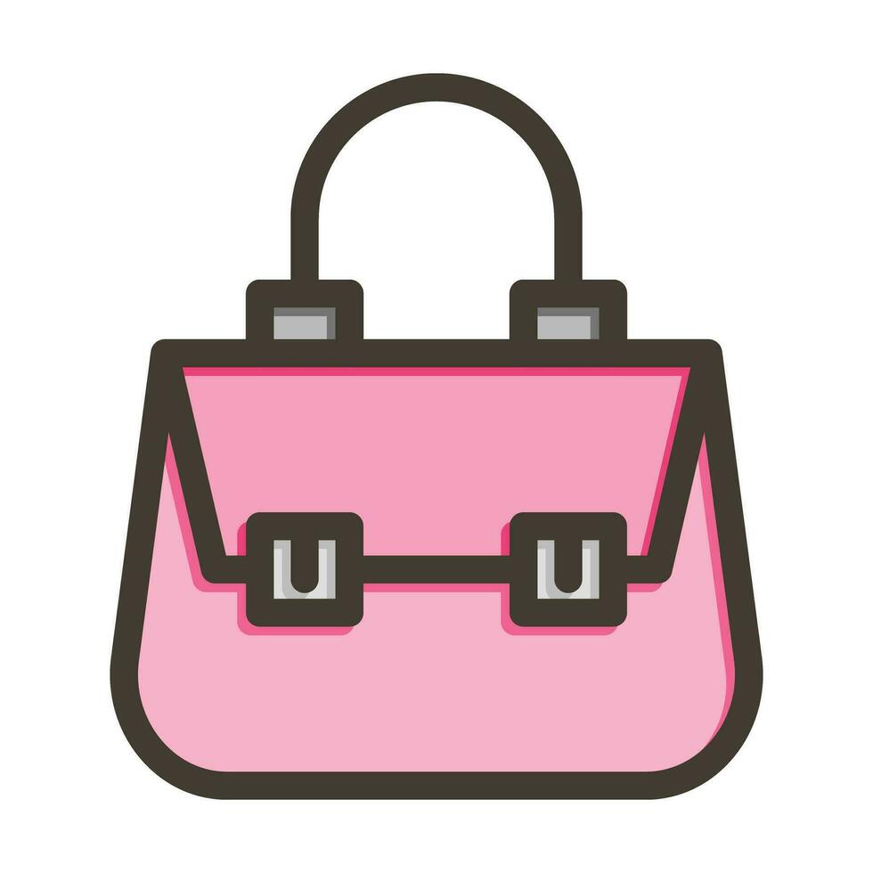 Shoulder Bag Thick Line Filled Colors For Personal And Commercial Use. vector