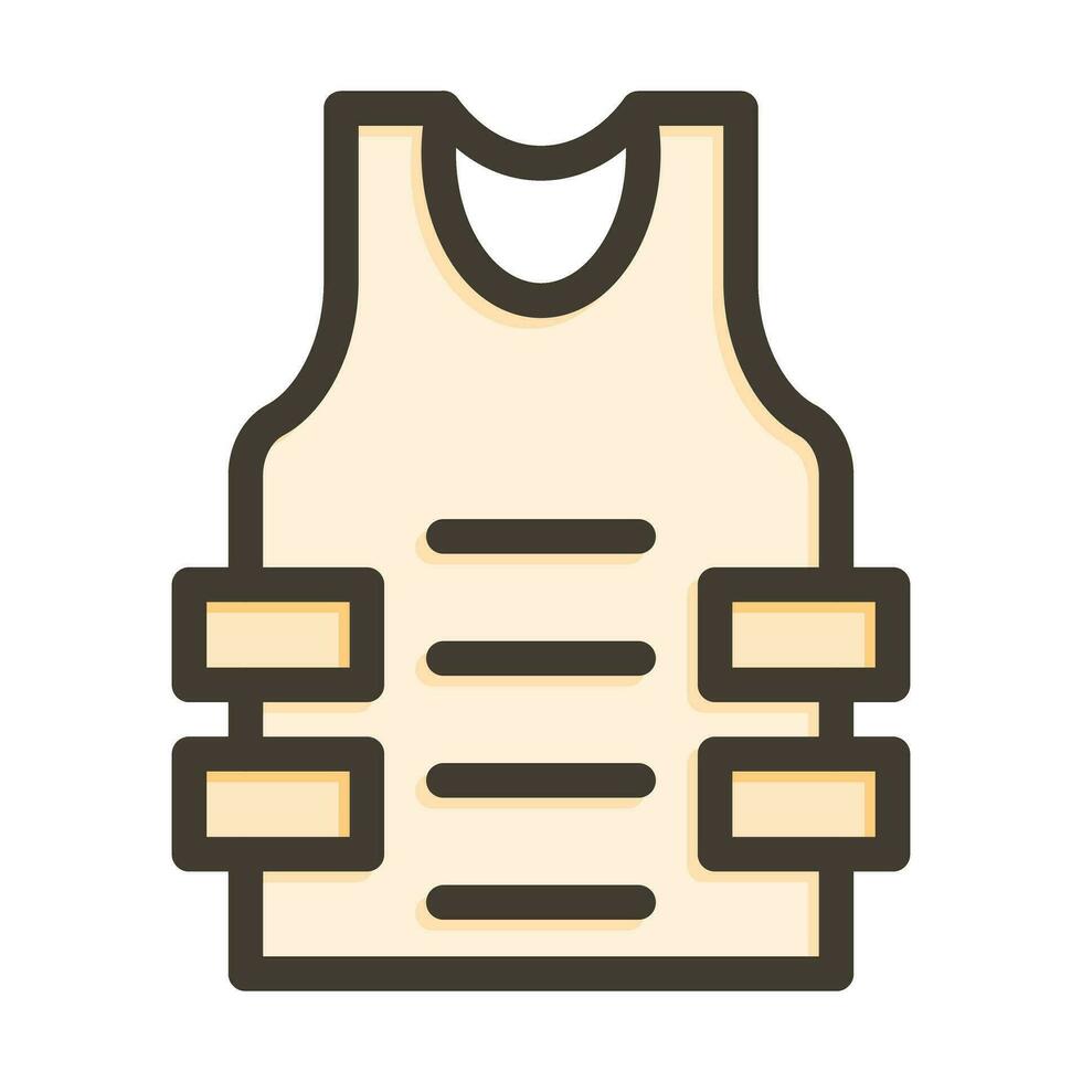 Vest Thick Line Filled Colors For Personal And Commercial Use. vector