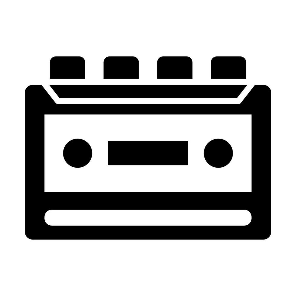 Cassette Recorder Vector Glyph Icon For Personal And Commercial Use.