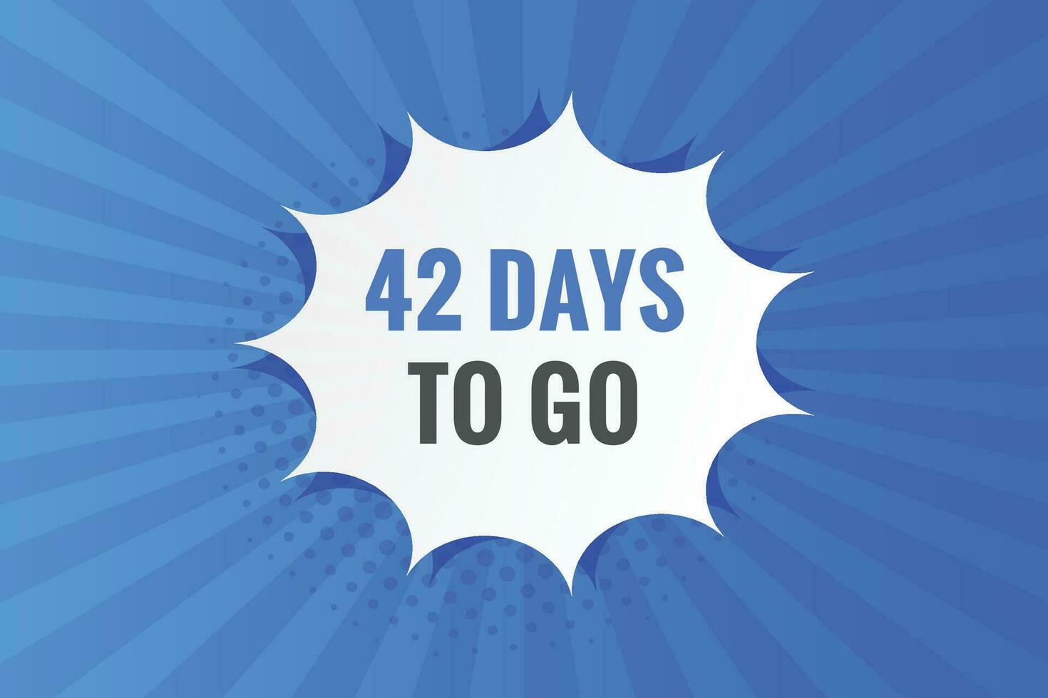 42 days to go countdown template. 42 day Countdown left days banner design vector