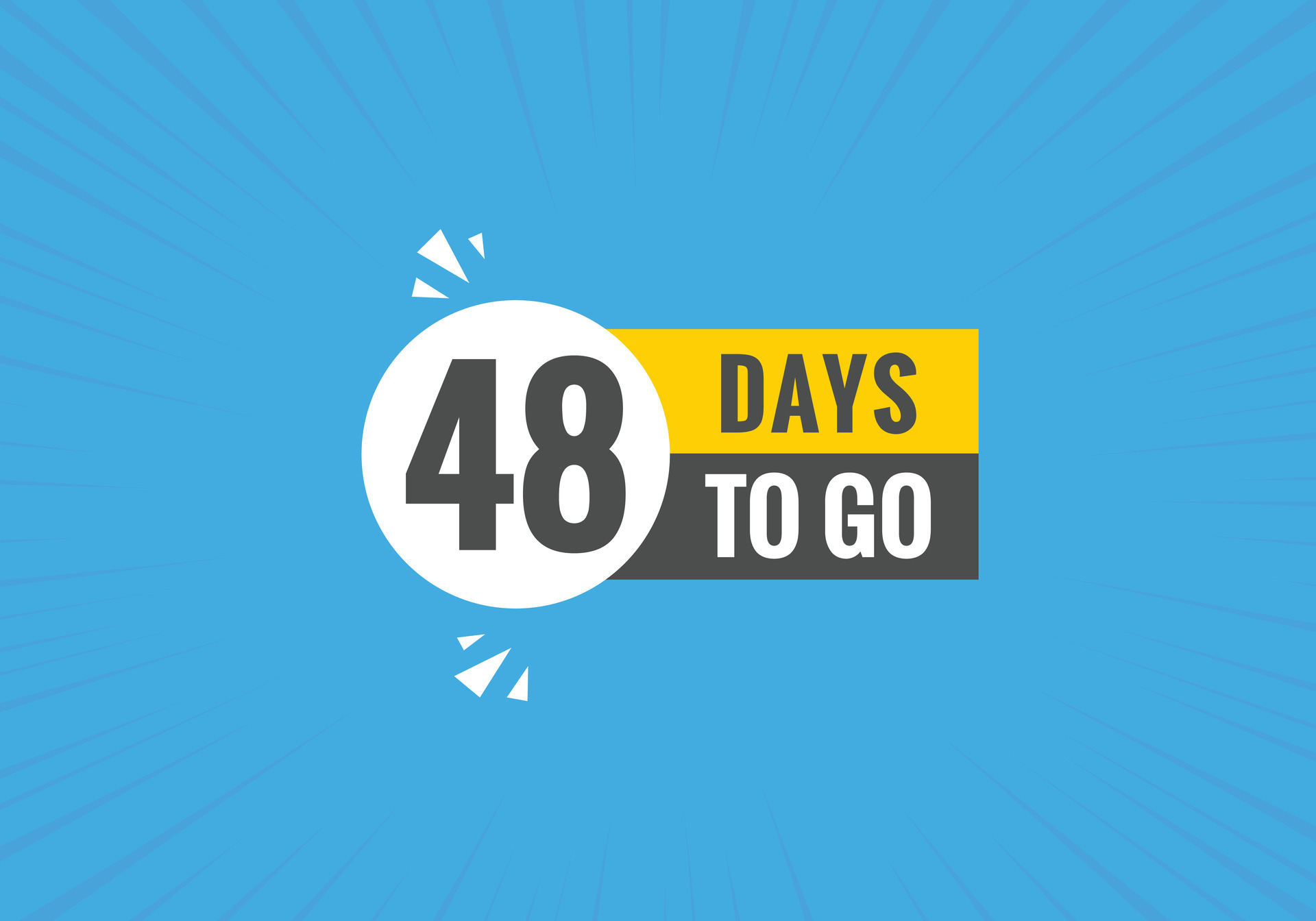 48 days to go countdown template. 48 day Countdown left days banner