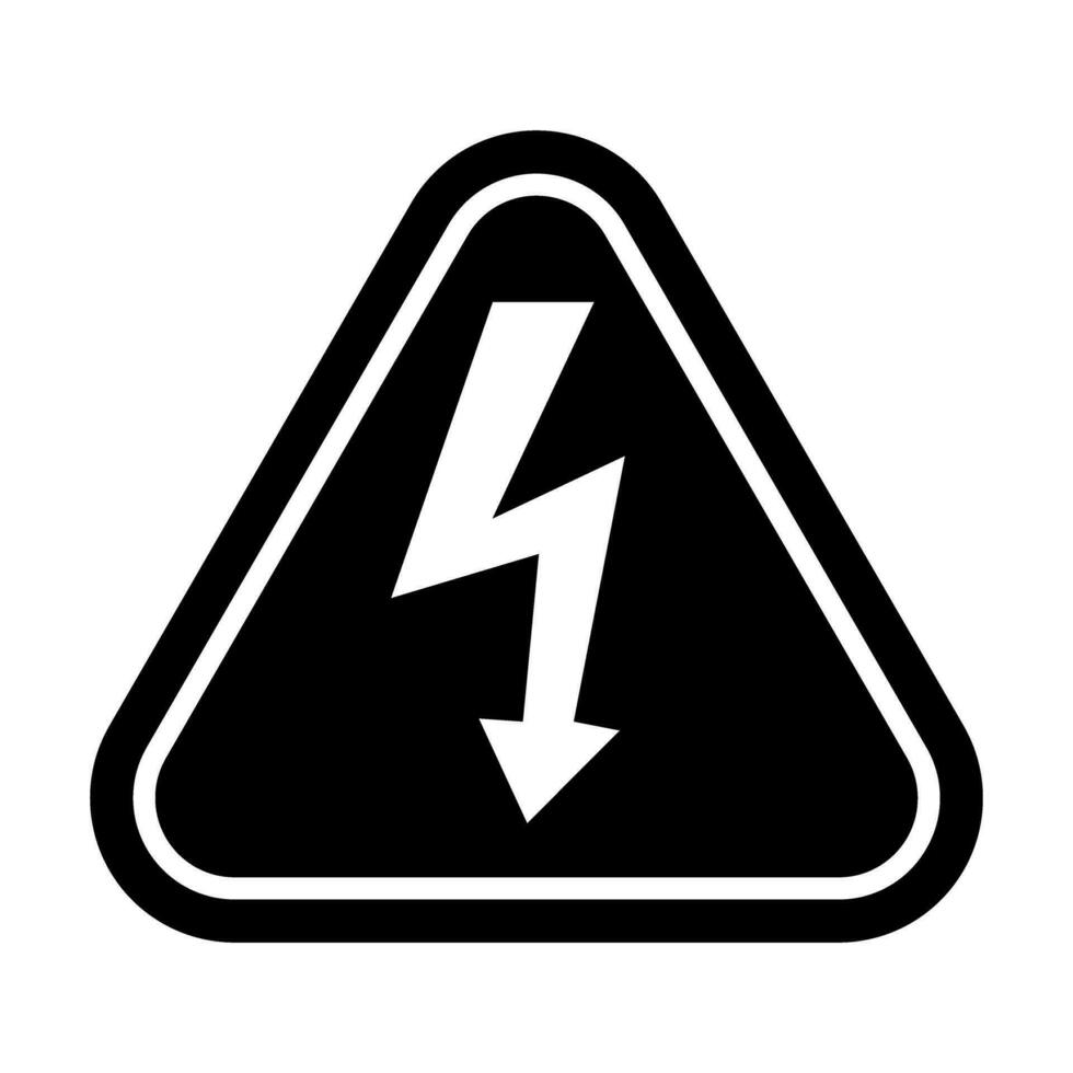 Electrical Danger Sign Vector Glyph Icon For Personal And Commercial Use.