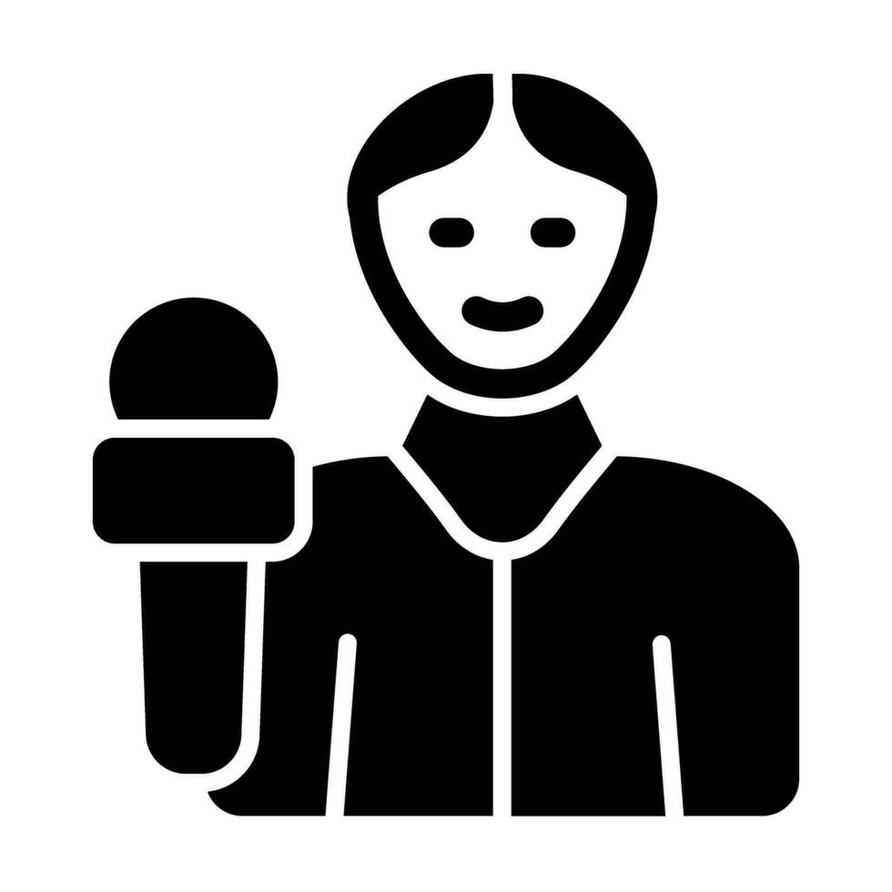 Reporter Vector Glyph Icon For Personal And Commercial Use.