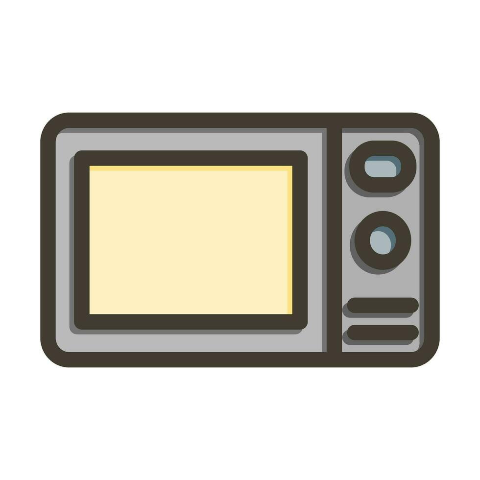 Microwave Thick Line Filled Colors For Personal And Commercial Use. vector