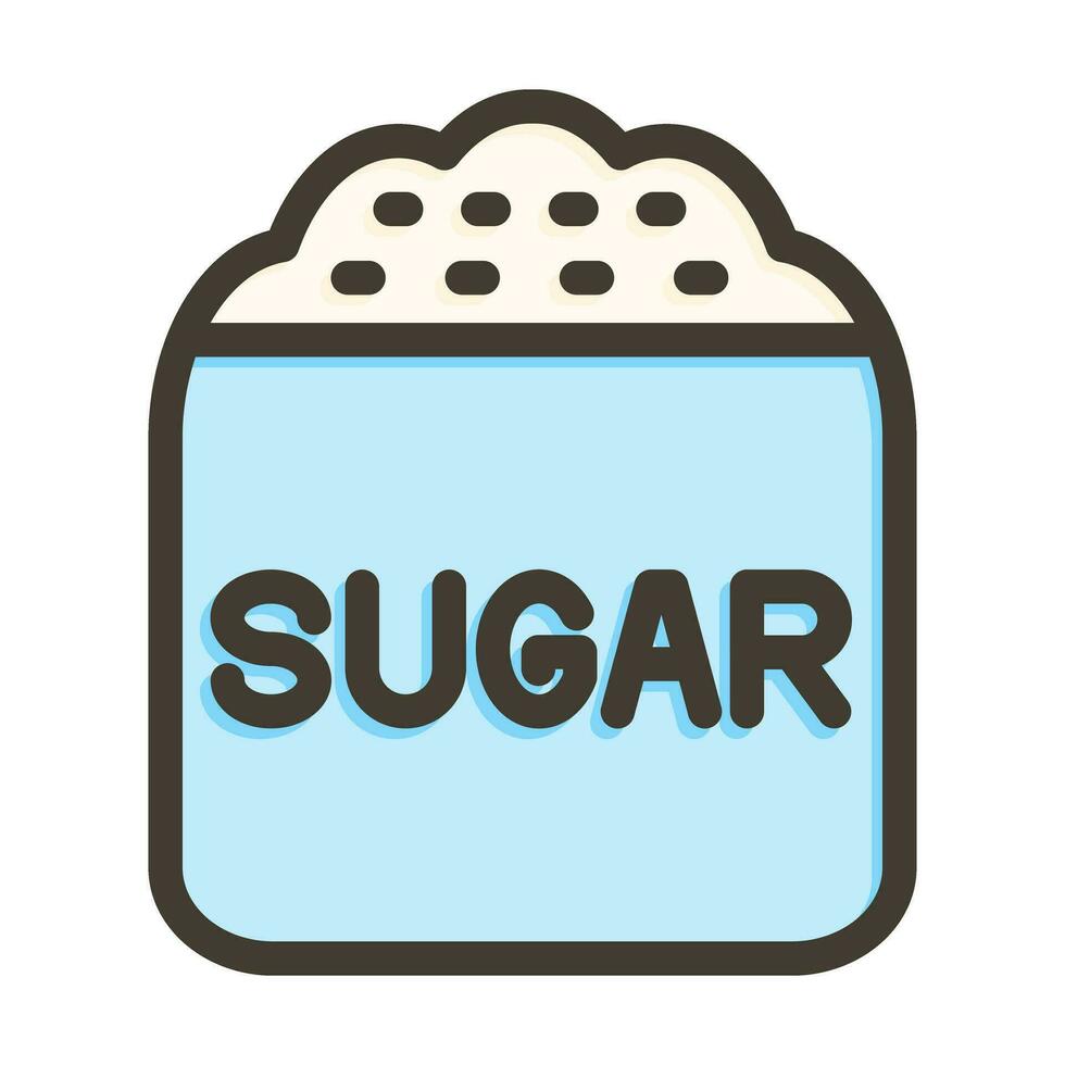 Sugar Bag Thick Line Filled Colors For Personal And Commercial Use. vector