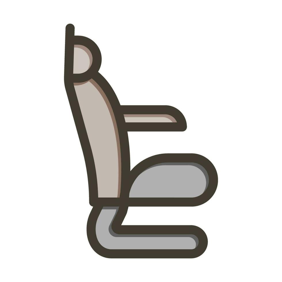 Pilot Seat Thick Line Filled Colors For Personal And Commercial Use. vector