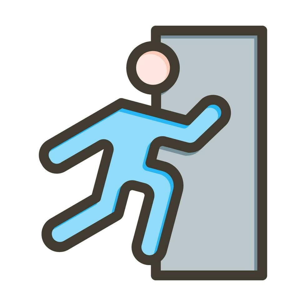 Emergency Exit Thick Line Filled Colors For Personal And Commercial Use. vector