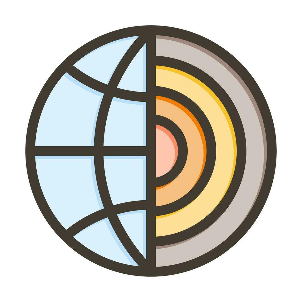 Earth Thick Line Filled Colors For Personal And Commercial Use. vector