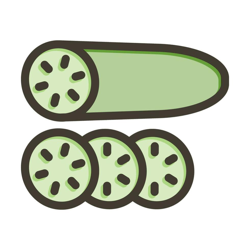 Cucumber Thick Line Filled Colors For Personal And Commercial Use. vector