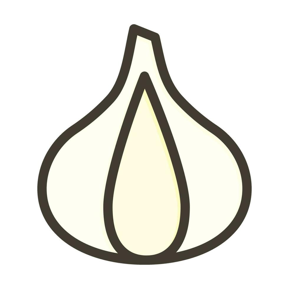 Garlic Thick Line Filled Colors For Personal And Commercial Use. vector