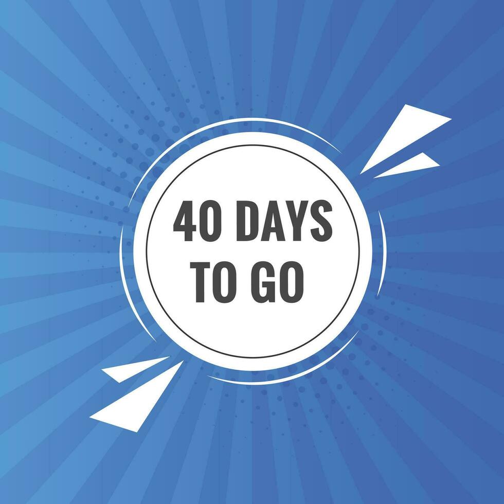 40 days to go countdown template. 40 day Countdown left days banner