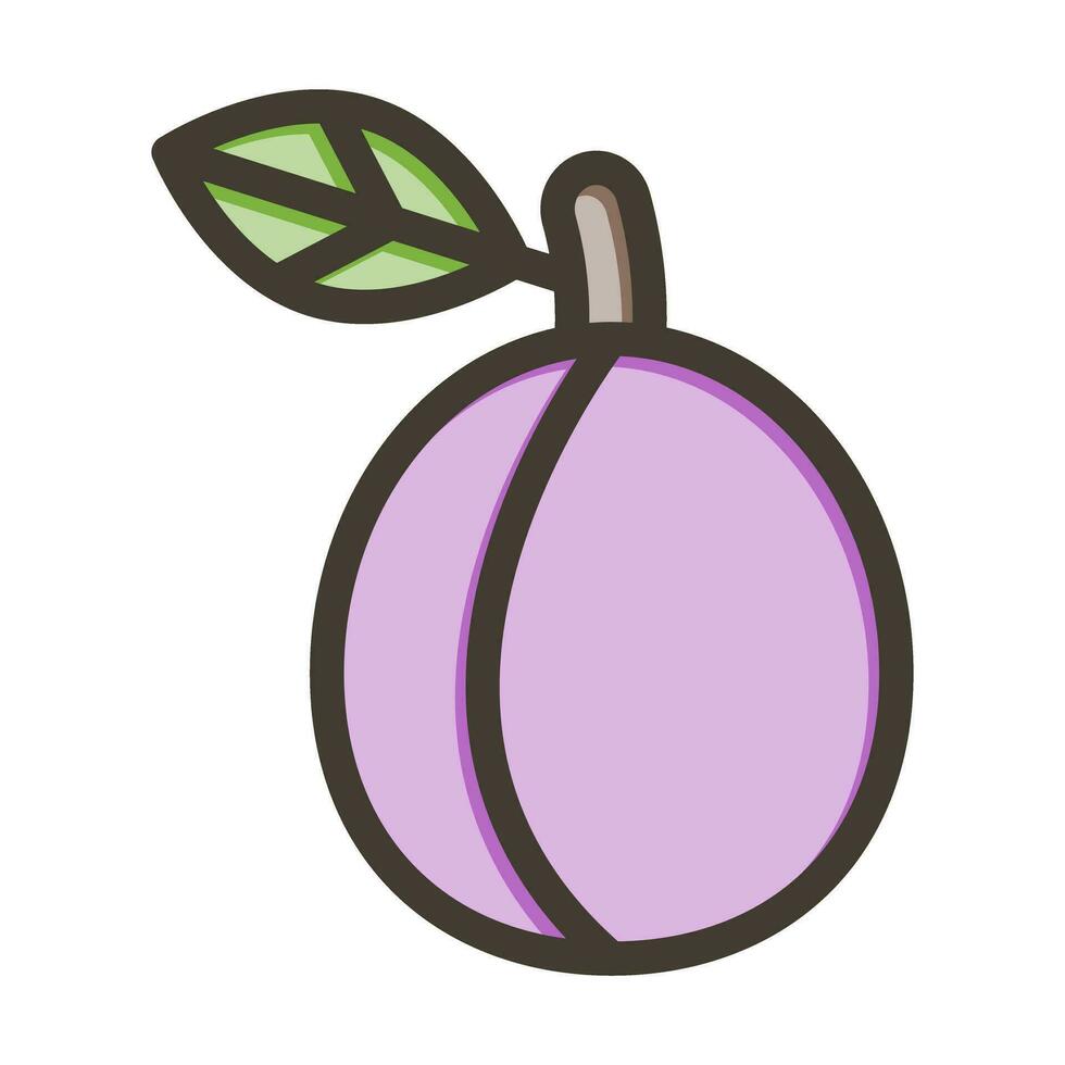 Plum Thick Line Filled Colors For Personal And Commercial Use. vector