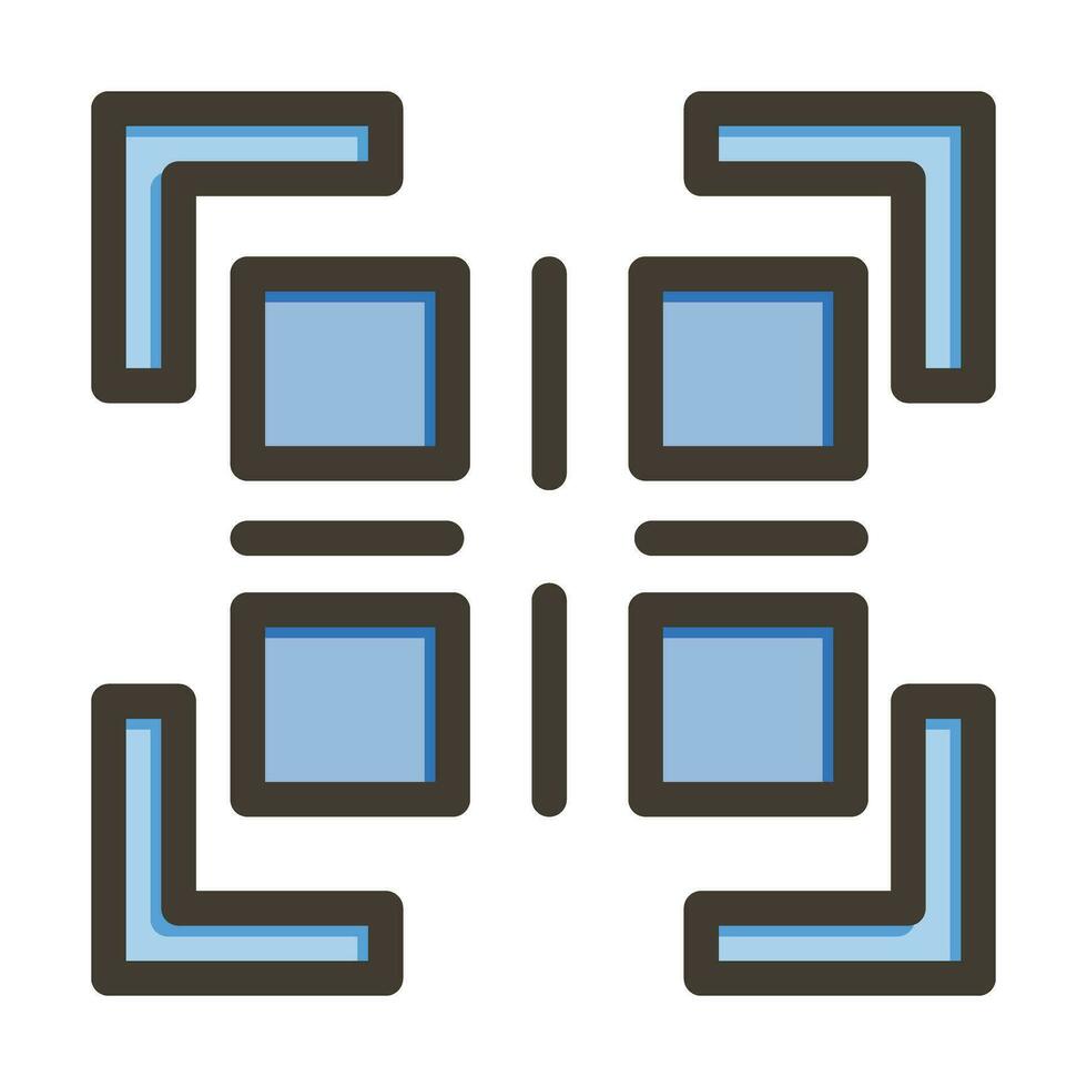 Qr Code Thick Line Filled Colors For Personal And Commercial Use. vector