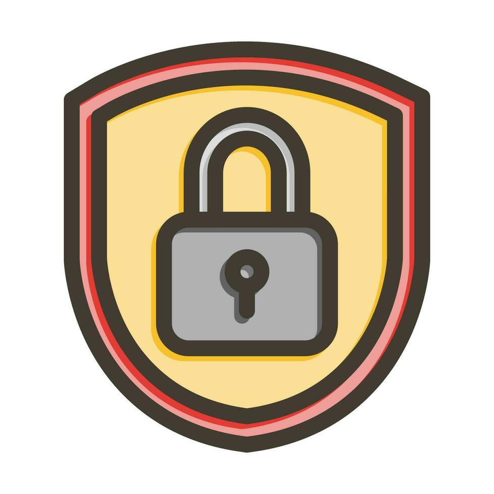 Data Protection Thick Line Filled Colors For Personal And Commercial Use. vector