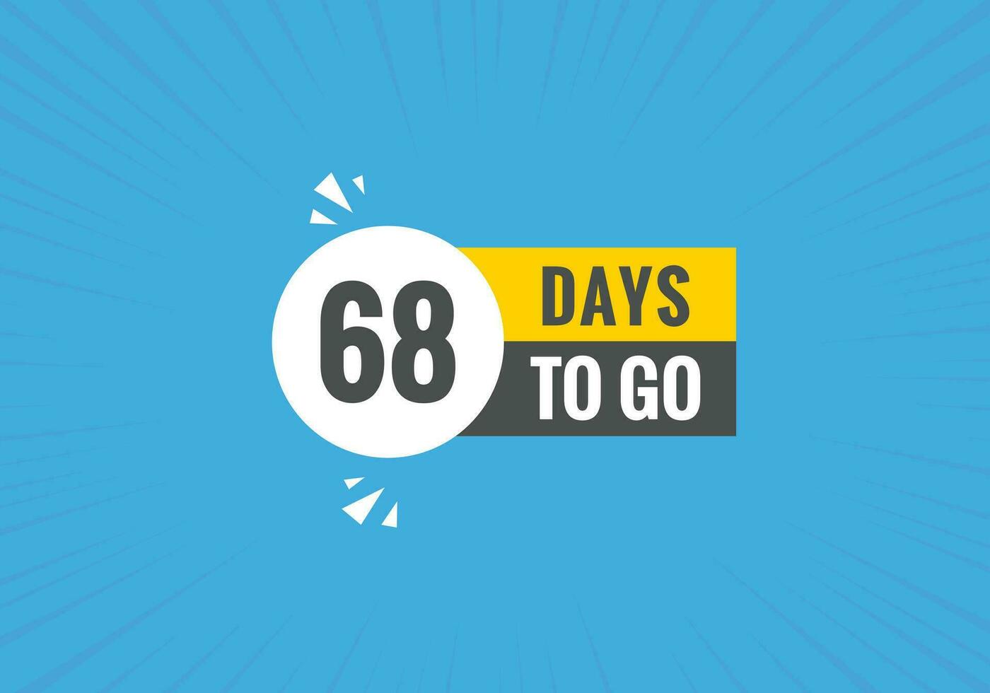 68 days to go countdown template. 68 day Countdown left days banner design vector