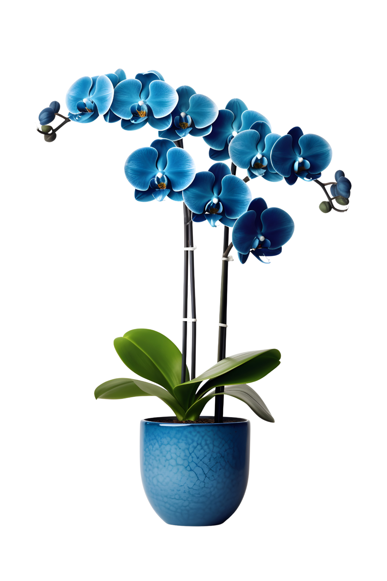 Beautiful blue orchid flower in ceramic pot. ai generated 25727799 PNG
