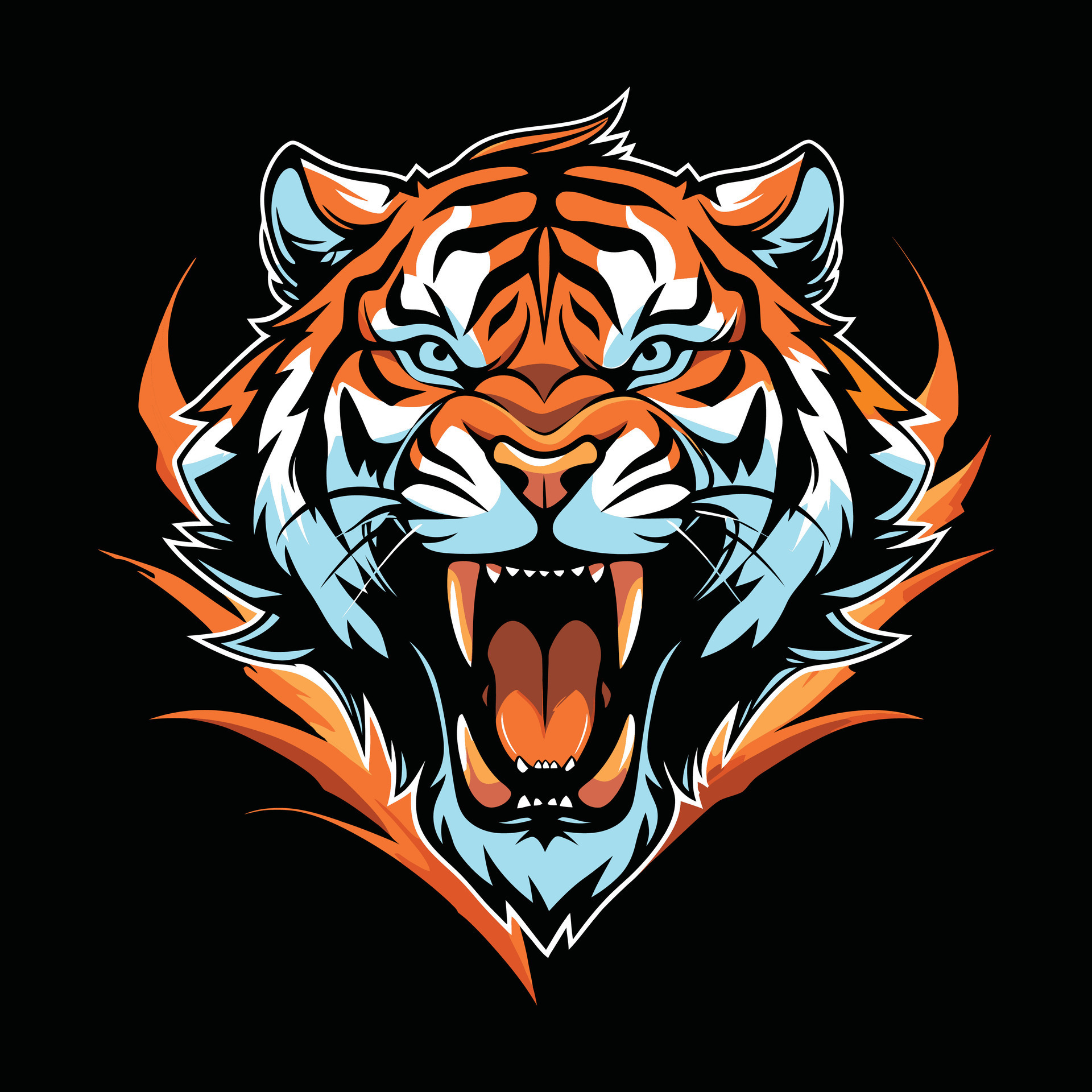 Tiger Head Mascot Logo for Esport. Tiger T-shirt Design 25727920 Vector ...