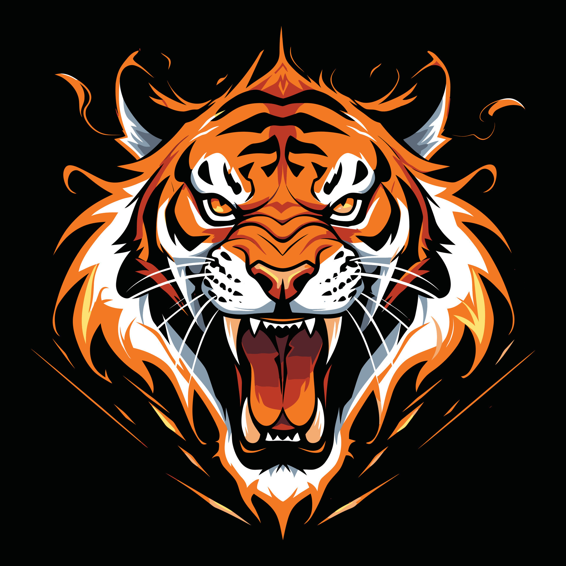 Tiger Head Mascot Logo for Esport. Tiger T-shirt Design 25727928