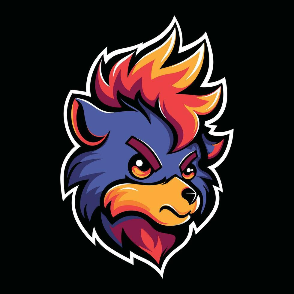 Bear Head Mascot Logo for Esport. Bear T-shirt Design vector