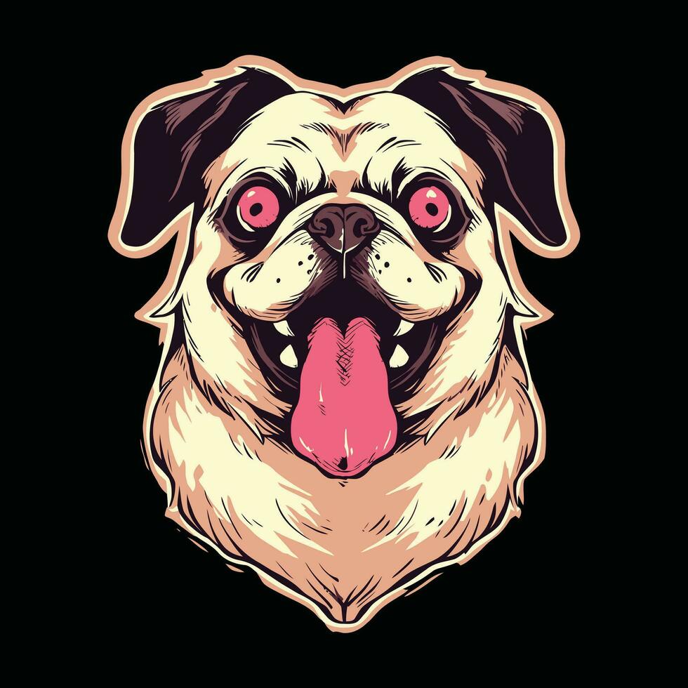 linda perro cabeza mascota logo para deporte linda perro camiseta diseño. linda perro logo. linda perro pegatina vector