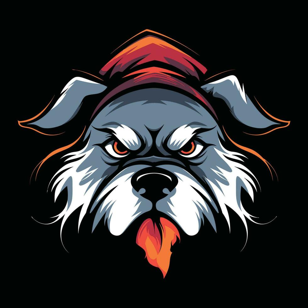 linda perro cabeza mascota logo para deporte linda perro camiseta diseño. linda perro logo. linda perro pegatina vector