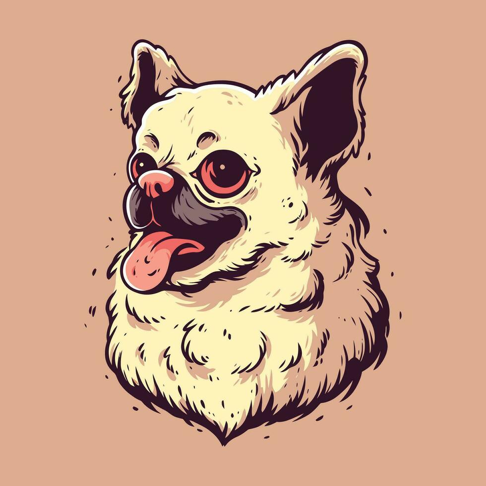 linda perro cabeza mascota logo para deporte linda perro camiseta diseño. linda perro logo. linda perro pegatina vector