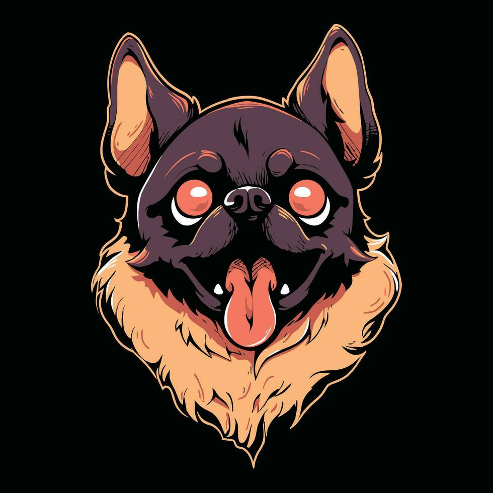 linda perro cabeza mascota logo para deporte linda perro camiseta diseño. linda perro logo. linda perro pegatina vector