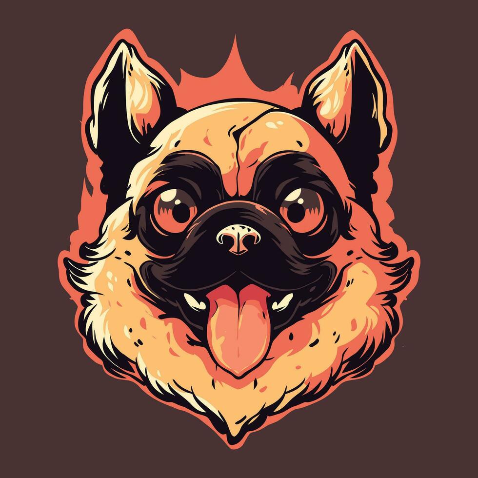 linda perro cabeza mascota logo para deporte linda perro camiseta diseño. linda perro logo. linda perro pegatina vector