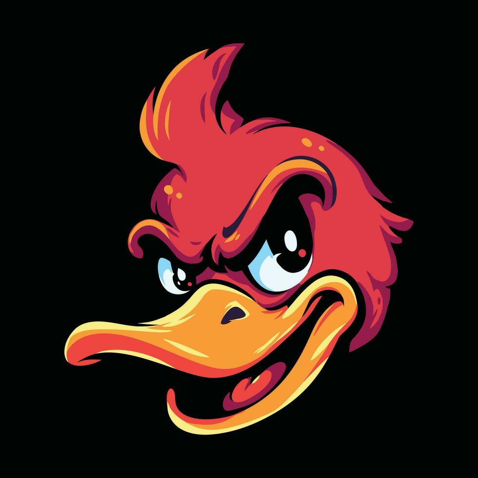 Duck Head Mascot Logo for Esport. Duck T-shirt Design. Duck Logo. Duck Sticker vector