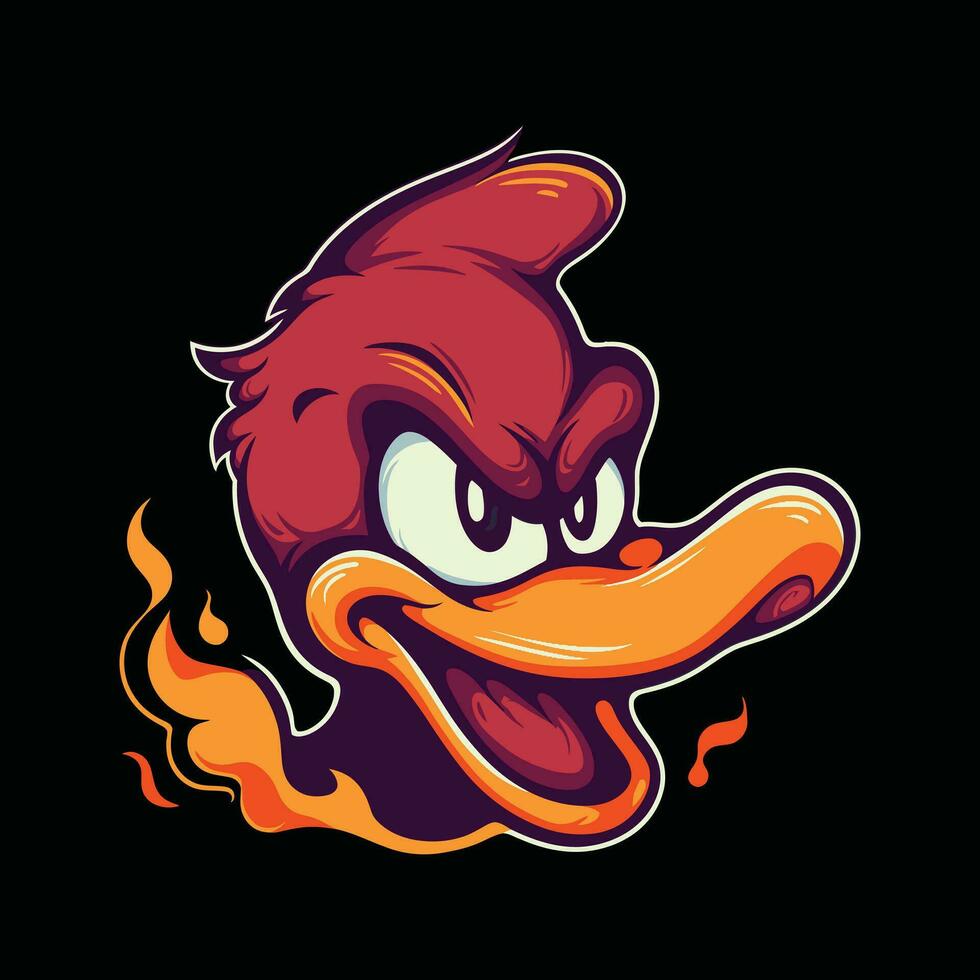 Pato cabeza mascota logo para deporte Pato camiseta diseño. Pato logo. Pato pegatina vector