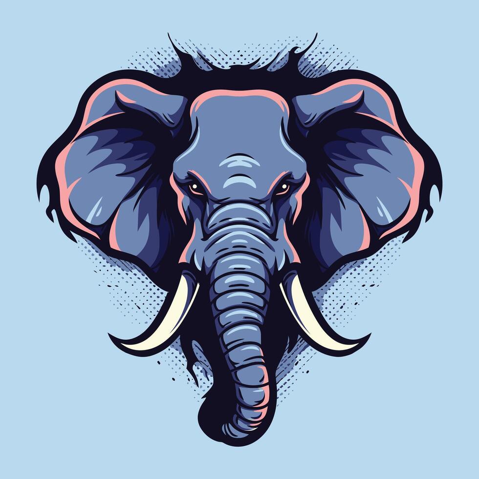 Elephant Head Mascot Logo for Esport. Elephant T-shirt Design. Elephant