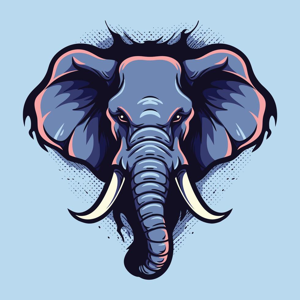 Elephant Head Mascot Logo for Esport. Elephant T-shirt Design. Elephant Logo. Elephant Sticker vector