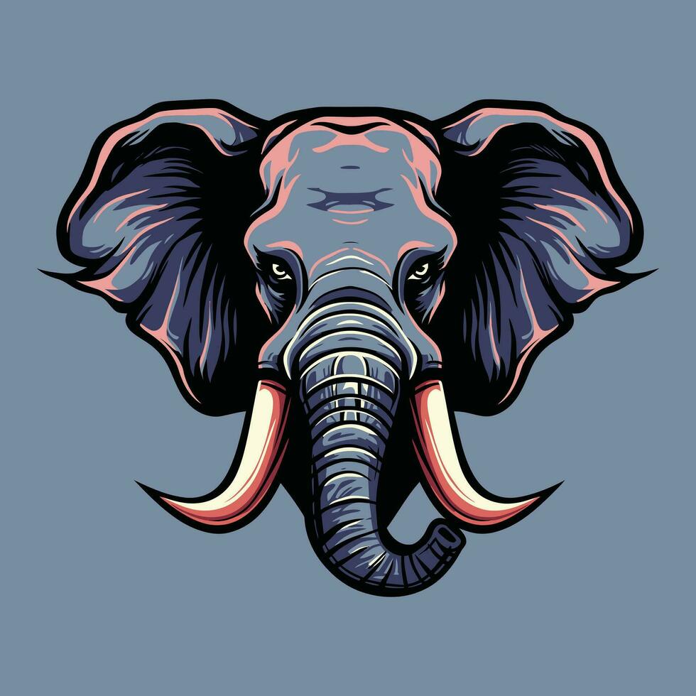 Elephant Head Mascot Logo for Esport. Elephant T-shirt Design. Elephant Logo. Elephant Sticker vector
