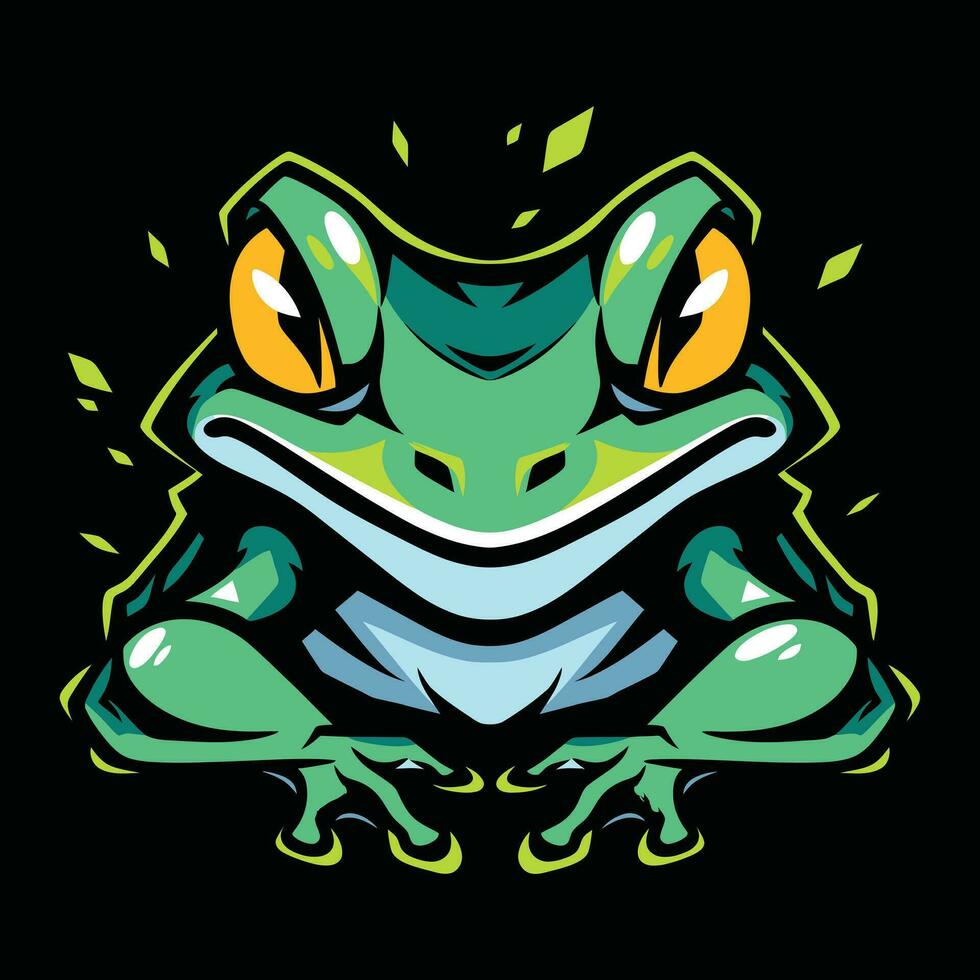Frog Head Mascot Logo for Esport. Frog T-shirt Design. Frog Logo. Frog Sticker vector