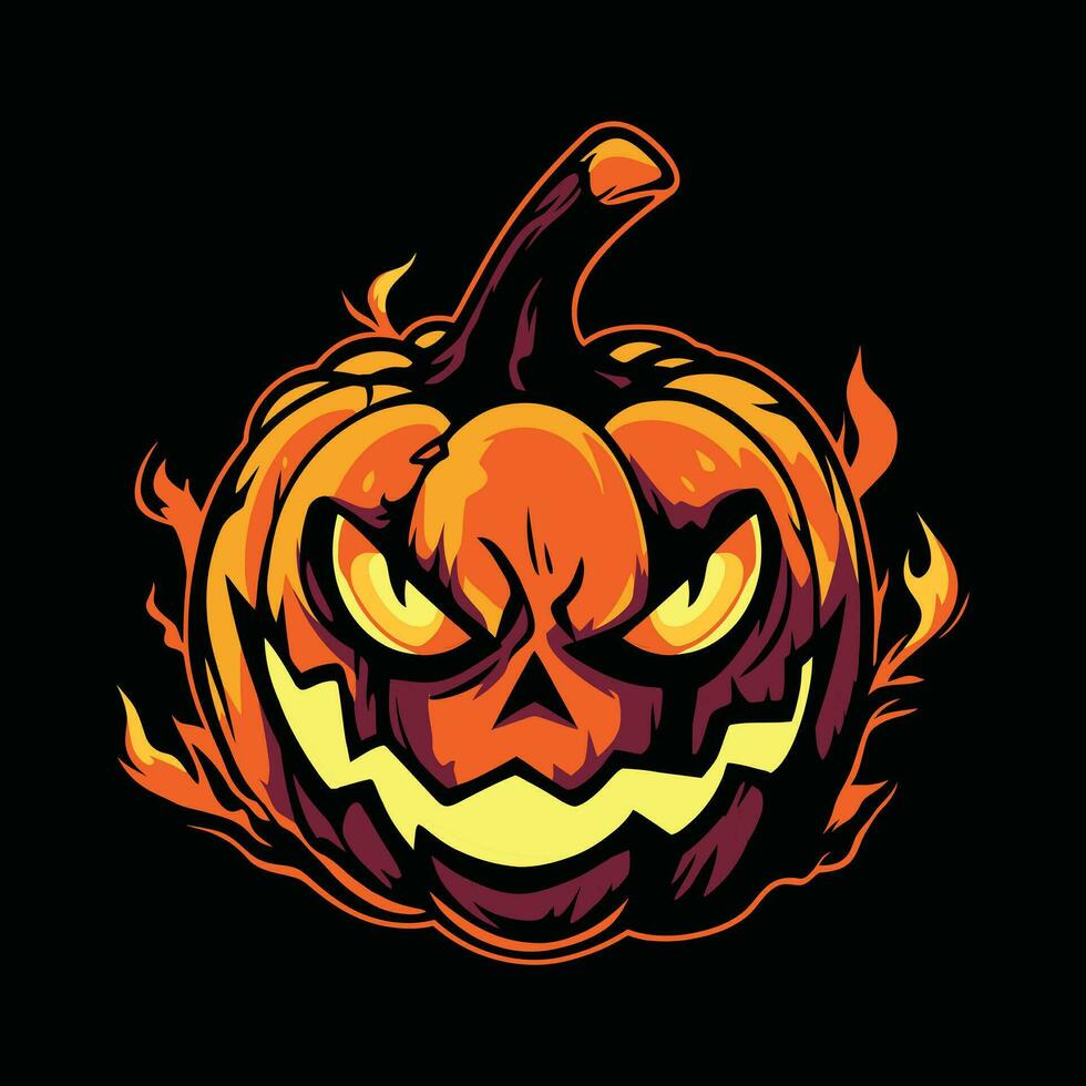 Pumkin Halloween Mascot Logo for Esport. Pumkin Halloween T-shirt Design. Pumkin Halloween Logo. Pumkin Halloween Sticker vector