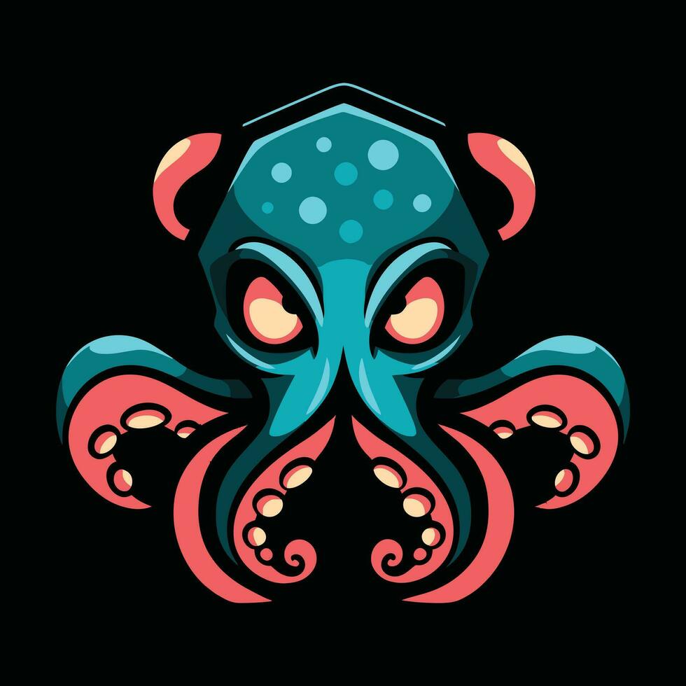 Octopus Mascot Logo for Esport. Octopus T-shirt Design. Octopus Logo. Octopus Sticker vector