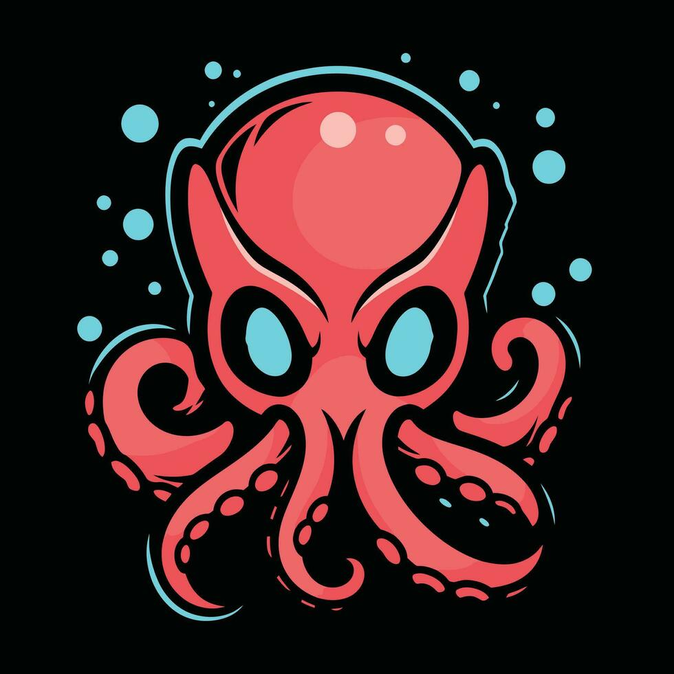 Octopus Mascot Logo for Esport. Octopus T-shirt Design. Octopus Logo. Octopus Sticker vector