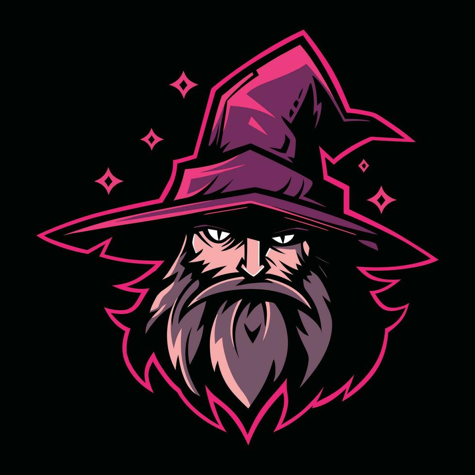 Wizard Mascot Logo for Esport. Wizard T-shirt Design. Wizard Logo. Wizard Sticker vector