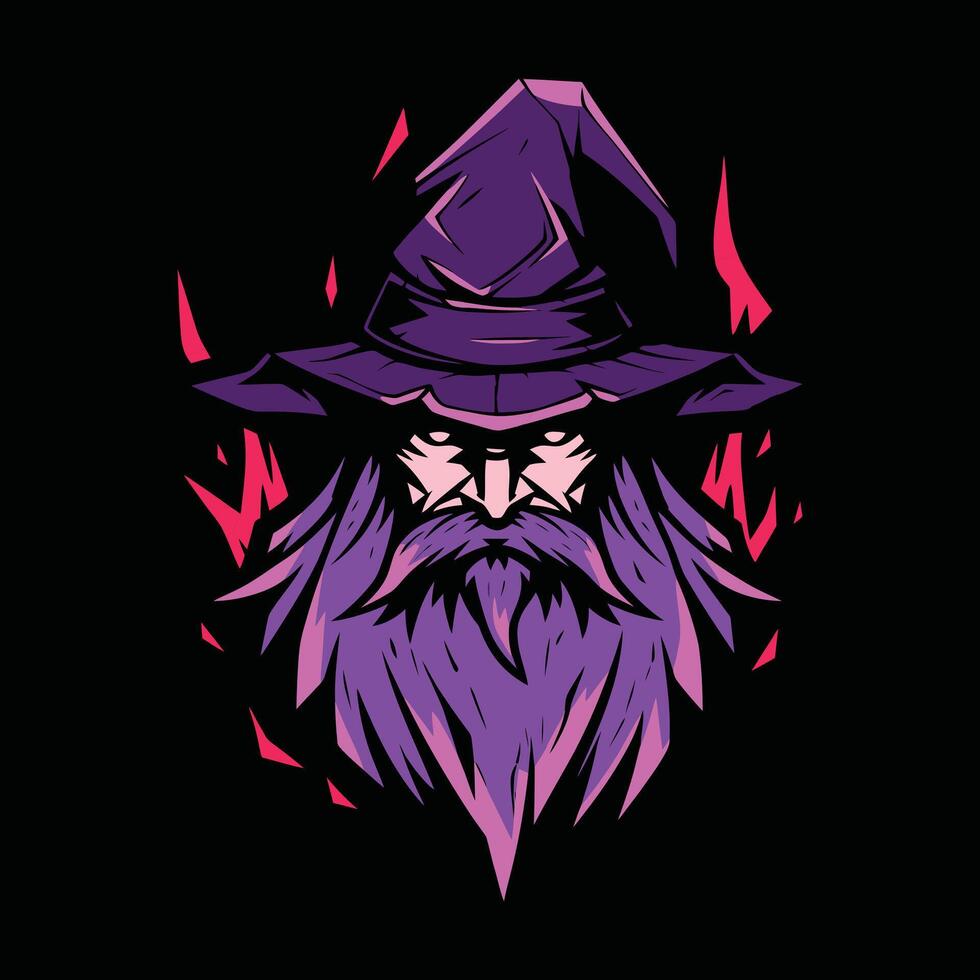 Wizard Mascot Logo for Esport. Wizard T-shirt Design. Wizard Logo