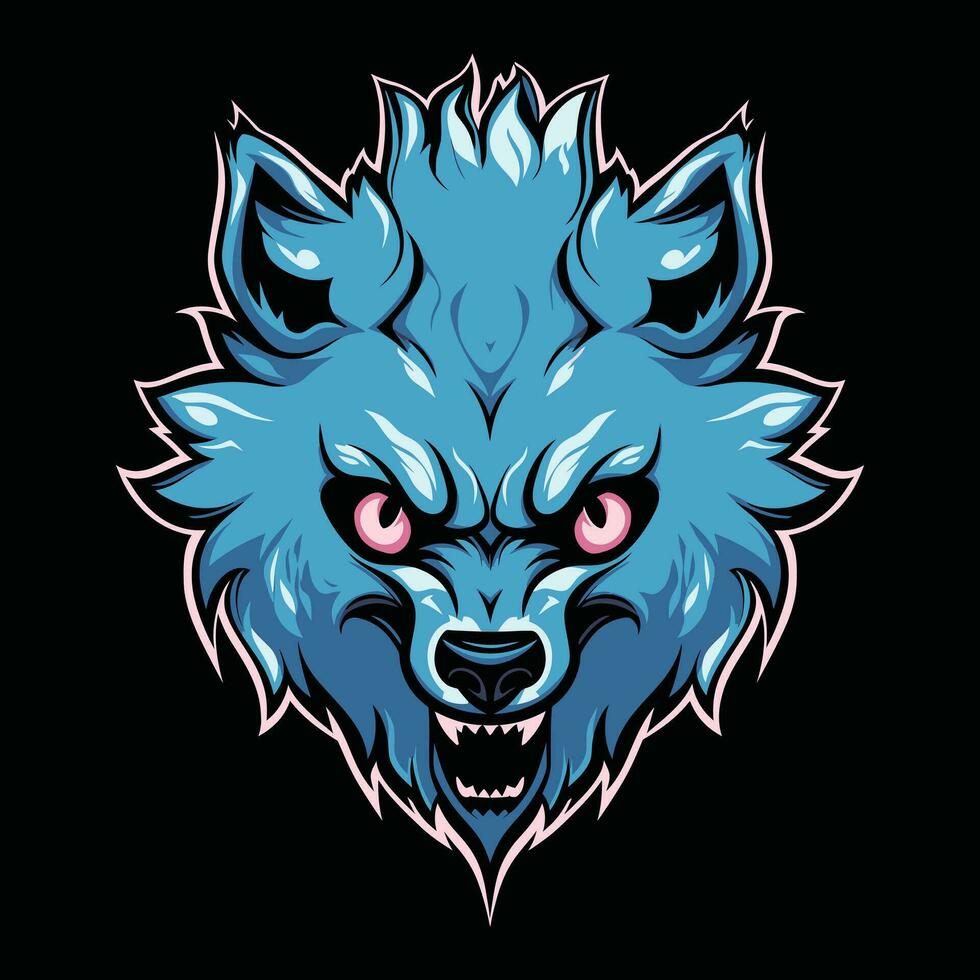 Wolf Mascot Logo for Esport. Wolf T-shirt Design. Wolf Logo. Wolf Sticker vector