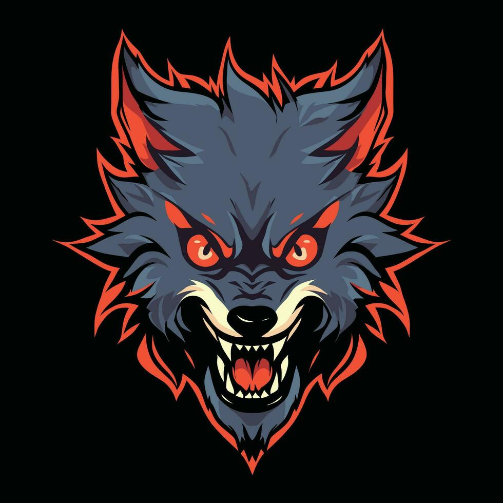 Wolf Mascot Logo for Esport. Wolf T-shirt Design. Wolf Logo. Wolf Sticker vector