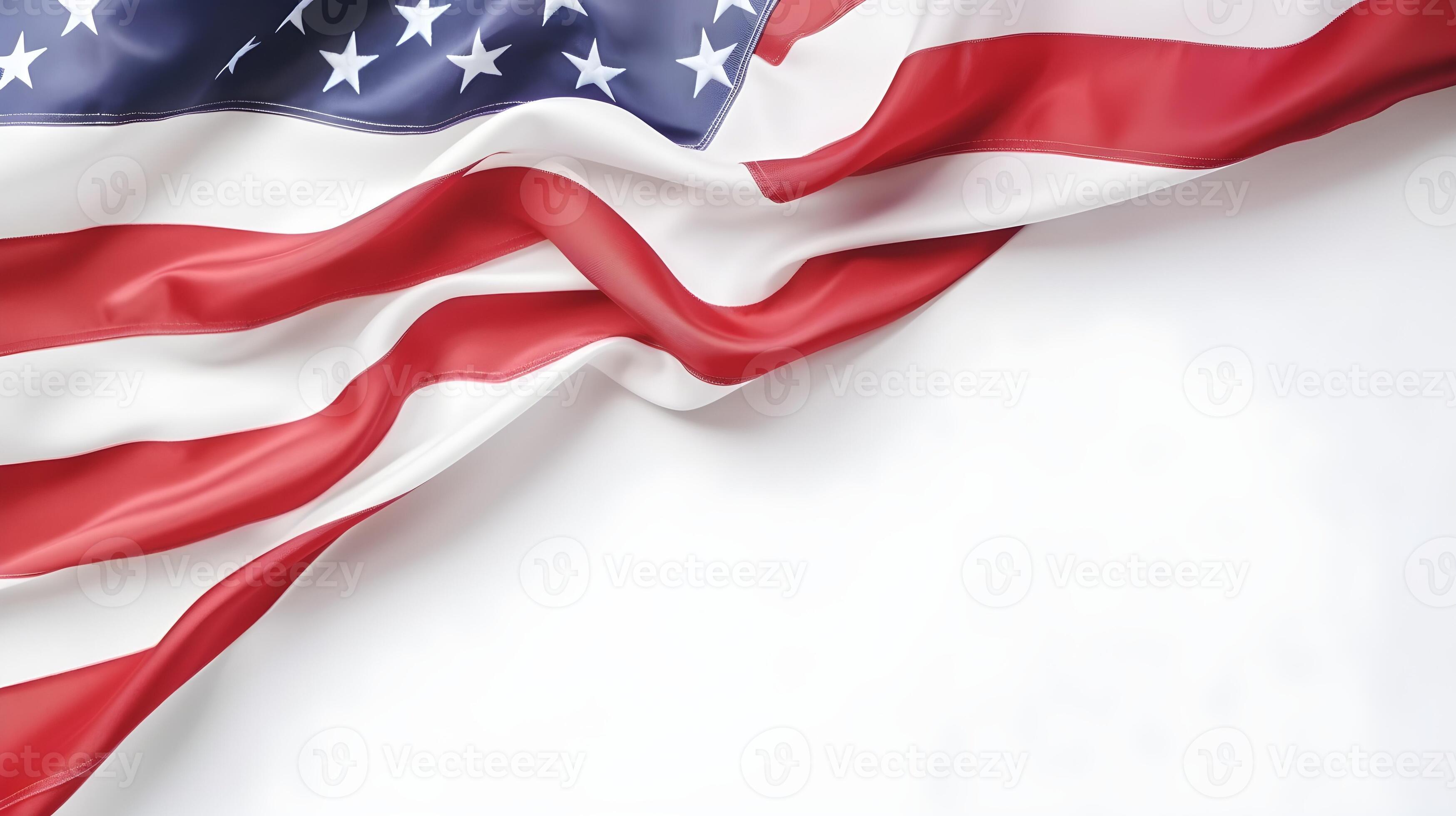 Closeup of American flag on plain background. ai generated 25728282
