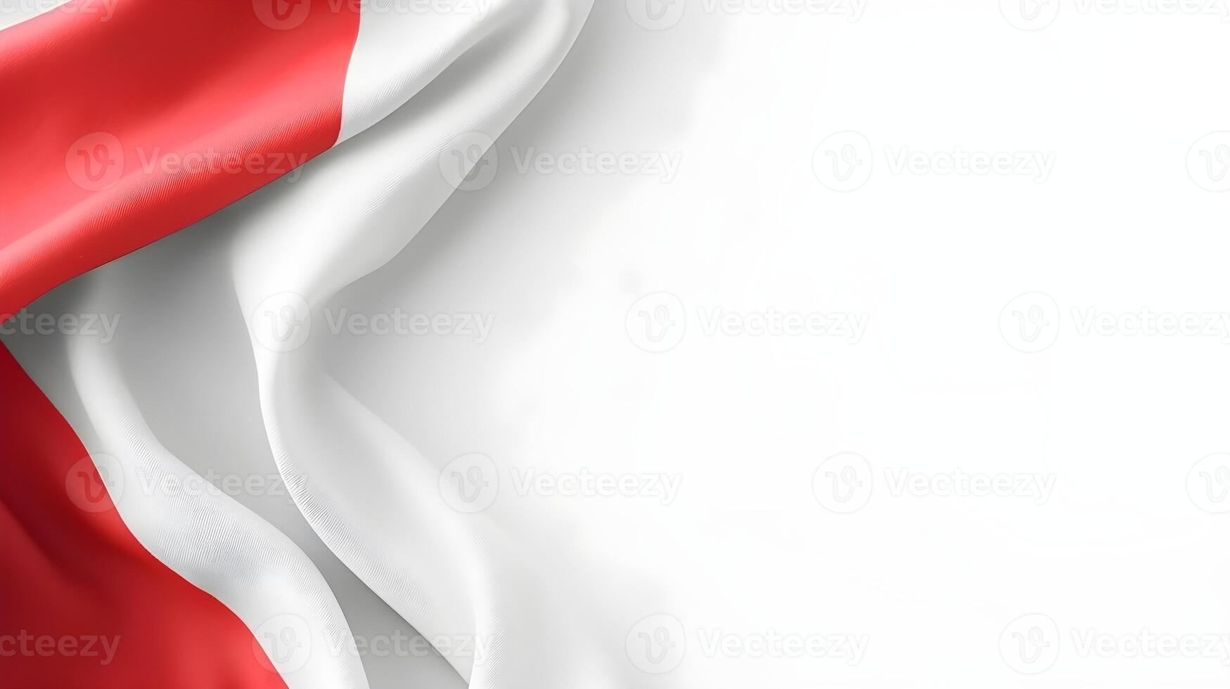 Closeup of Indonesian flag on plain background. ai generated photo