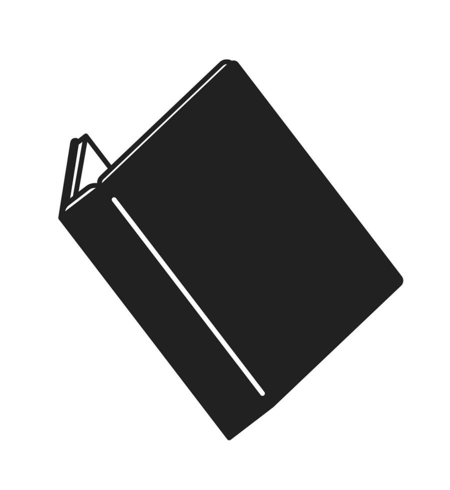 Open book monochrome flat vector object. Open journal. Bookworm hobby. Studying for school. Editable black and white thin line icon. Simple cartoon clip art spot illustration for web graphic design