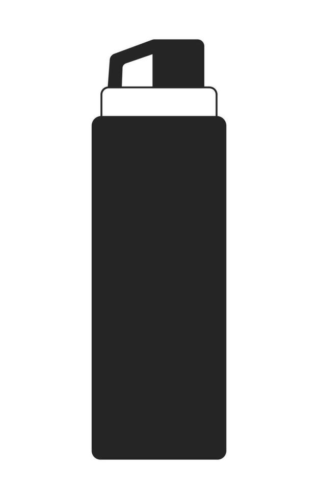 Portable bottle for water flat monochrome isolated vector object. Sport bottle. Editable black and white line art drawing. Simple outline spot illustration for web graphic design